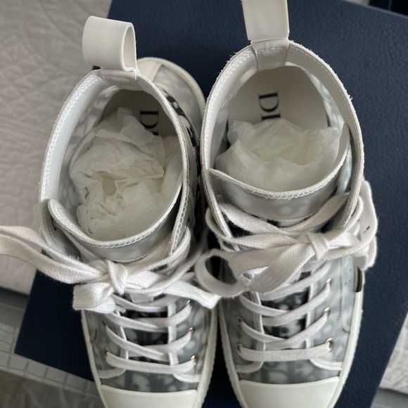 Dior B23 High-Top Sneaker White and Black Oblique Canvas 40.5 - Picture 11 of 16